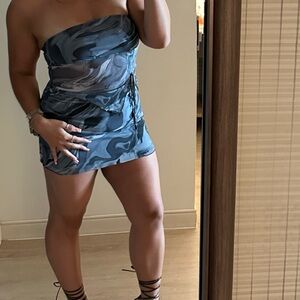 Strapless Camouflage Two Piece